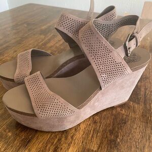 Nude Suede Platform Sandal